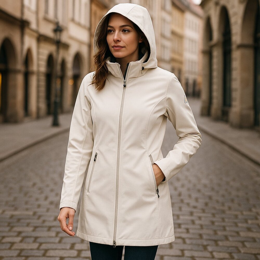 McKinley White Water-Repellent Softshell Coat – Size Small